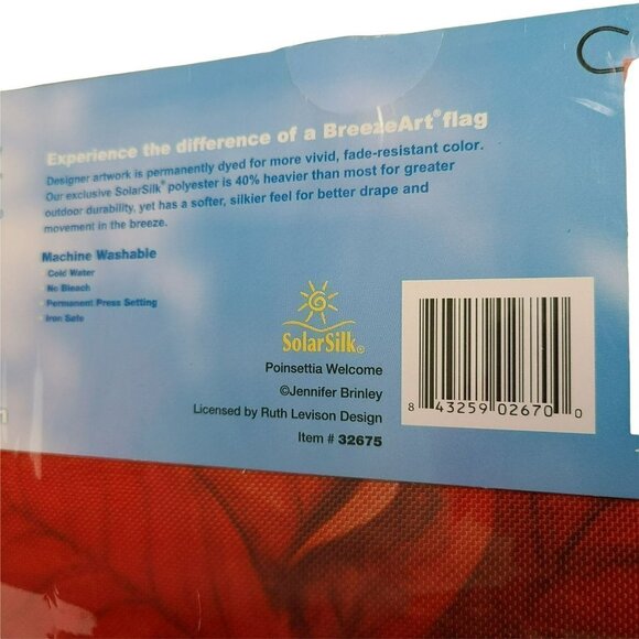 Breeze Art Fall and Christmas Flags 12 x 18 Winget Decor Garden Set of 2 New - Picture 5 of 9